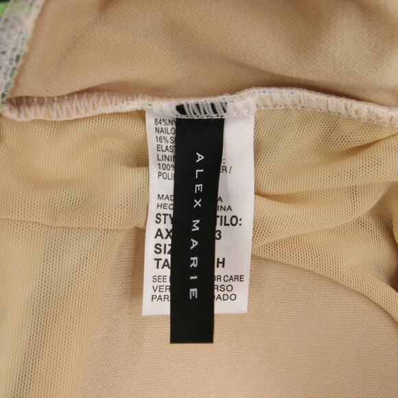 Alex Marie Tankini Top Cream Tropical Floral Blouson Multicolor Strapless Wrap S - Picture 8 of 13